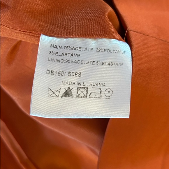 Karen Millen England Orange Off Shoulder Sheath Dress Size 10 Formal - Picture 8 of 8